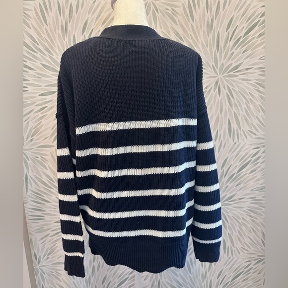 Rachel Zoe Women’s Blue and White Striped Buttoned Nautical Sweater Size Small - Picture 3 of 6